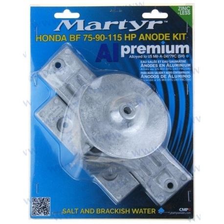 KIT DE ANODO DE ALUMÍNIO HONDA 75/90/115HP