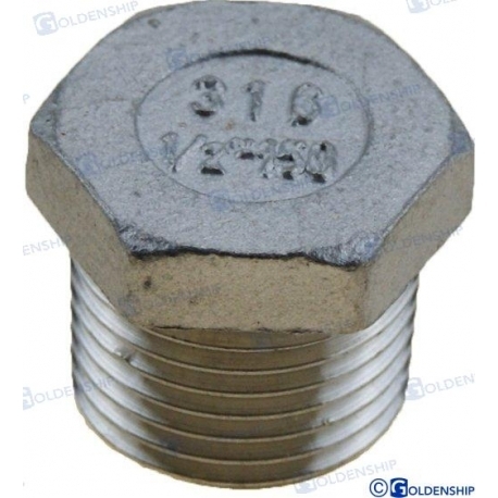 TAMPA/CONECTOR 1 MACHO DE AÇO INOXIDÁVEL