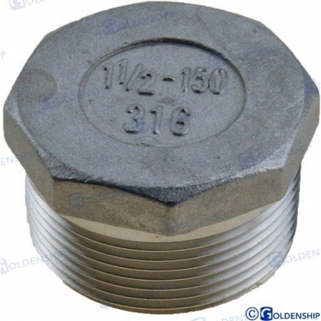 TAMPÃO MACHO DE AÇO INOX 1-1/4