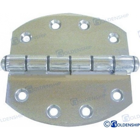 DOBRADIÇA OVAL DE AÇO INOX 126X127