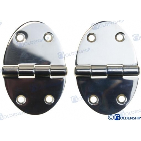 DOBRADIÇA OVAL DE AÇO INOX 90X56 (PACOTE 2)