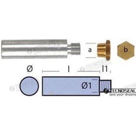 ANODO DO MOTOR YANMAR COMPLETO L 50MM