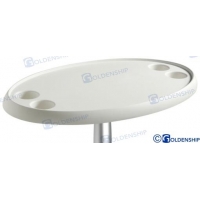 MESA OVAL BRANCA 762 X 457 MM