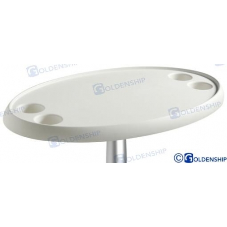 MESA OVAL BRANCA 762 X 457 MM
