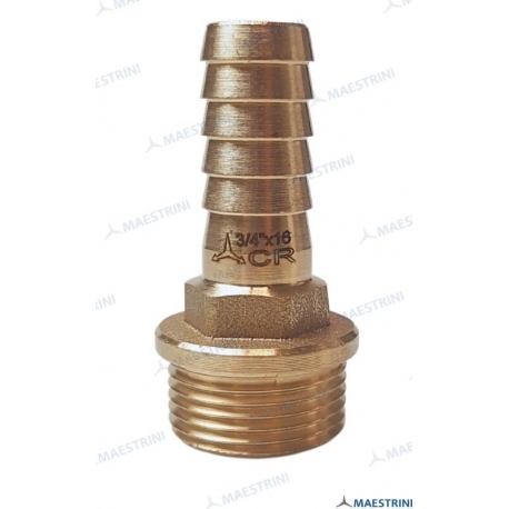 CONECTOR 3/4'' x 16 M. EM LATÃO CR