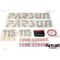 FULL SET OF F115 STICKERS, TOP COWLING