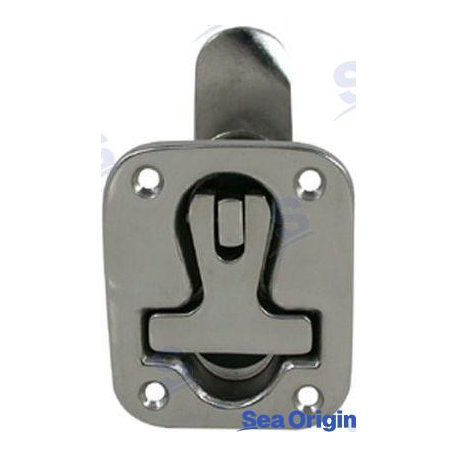 FECHADURA COM PEGA EM AÇO INOX T QUADRADO 63X76