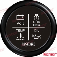 MANÓMETRO MULTIFUNÇÃO 12V/24V NEGRO