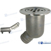 DRENO DA BANHEIRA EM AÇO INOX. C/VÁLVULA