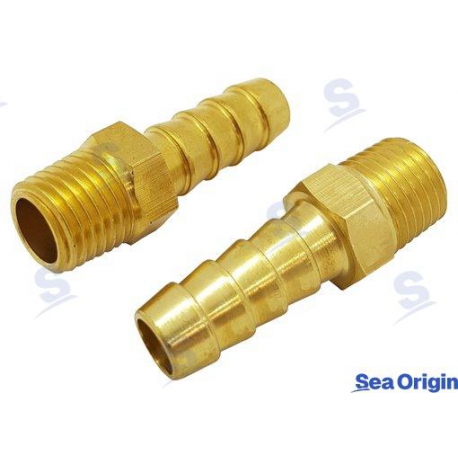 CONECTOR DE LATÃO NPT 1/4X3/8 (2)