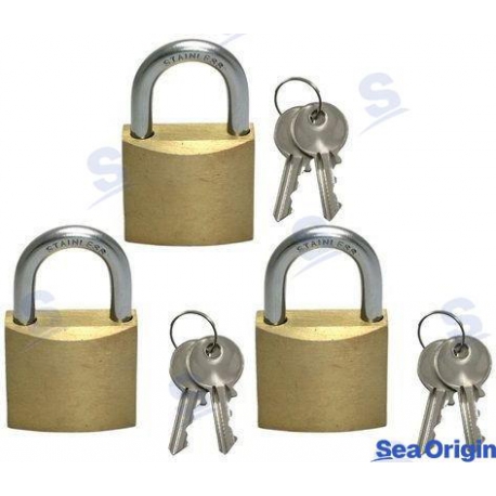 CADEADO MARINHO 40 MM. (PACOTE DE 3)